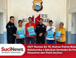HUT Humas Ke 75, Humas Polres Bulukumba Salurkan Sembako Ke Pondok Pesantren dan Panti Asuhan.