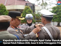 Kapolres Bulukumba Pimpin Apel Gelar Pasukan Operasi Patuh Pallawa 2026, Sasar 8 Jenis Pelanggaran Prioritas